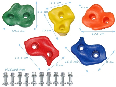 ZESTAW XXL plastikowych kamieni do wspinaczki - 15szt.