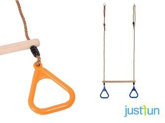 Trapez gimnastyczny z trójkątnymi obręczami