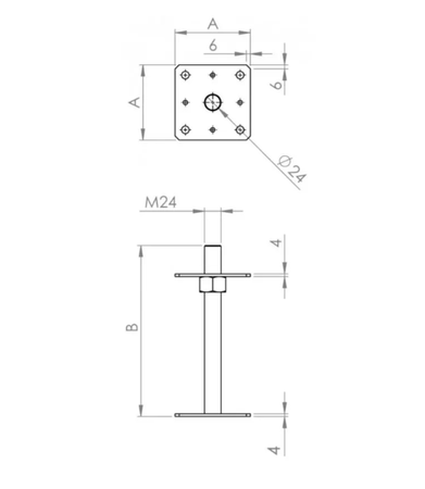 Kotwa regulowana w pionie 160mm